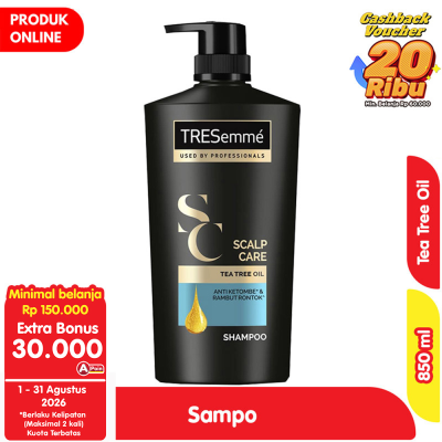 Promo Tresemme Scalp Care Sampo Anti Ketombe & Rambut Rontok Pump 850 ml Alfamart