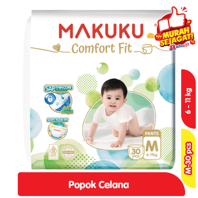 Promo Makuku SAP Comfort Fit Popok Celana Bayi M 30 pcs Alfamart