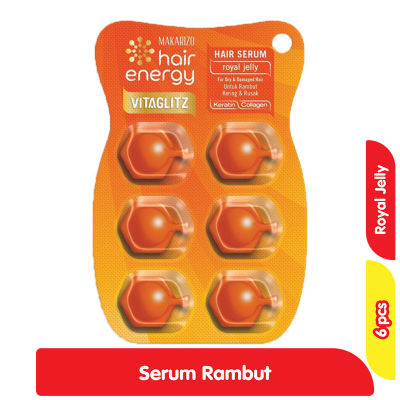 Promo Makarizo Hair Energy Vitaglitz Serum Rambut Royal Jelly 6 pcs Alfamart
