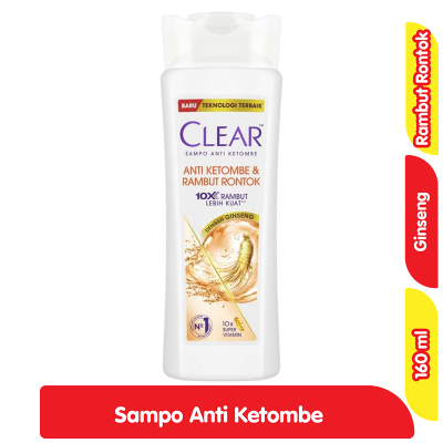 Promo Clear Sampo Anti Ketombe & Rambut Rontok Botol 160 ml Alfamart