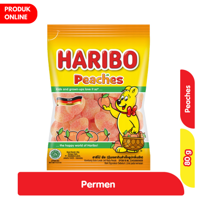 Promo HARIBO Peaches Permen Lunak Jeli Peach 80 g Alfamart