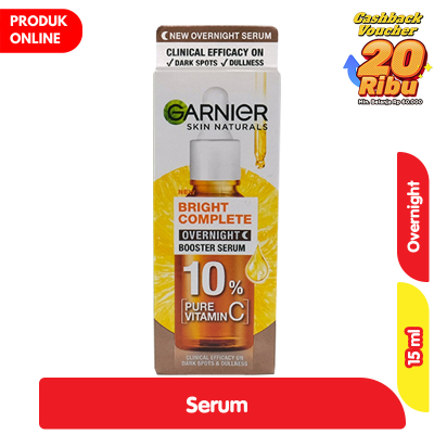 Promo Garnier Bright Complete Serum Malam Pencerah Wajah Pure Vit C 15 ml Alfamart