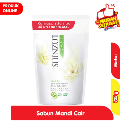 Promo Shinzu'i Skin Lightening Sabun Mandi Cair Matsu Refill 725 g Alfamart