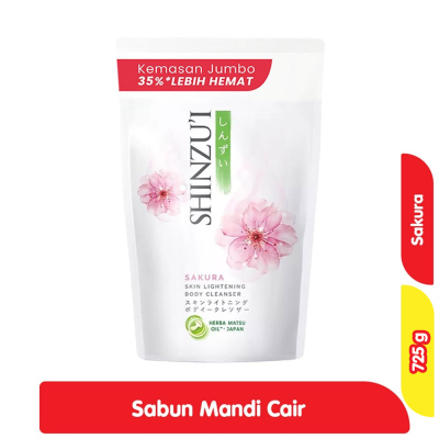 Promo Shinzu'i Skin Lightening Sabun Mandi Cair Sakura Refill 725 g Alfamart