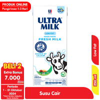 Promo Harga Ultra Milk Susu UHT Low Fat Full Cream 250 ml - Alfamart