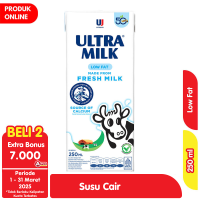 Promo Harga Ultra Milk Susu UHT Low Fat Full Cream 250 ml - Alfamart