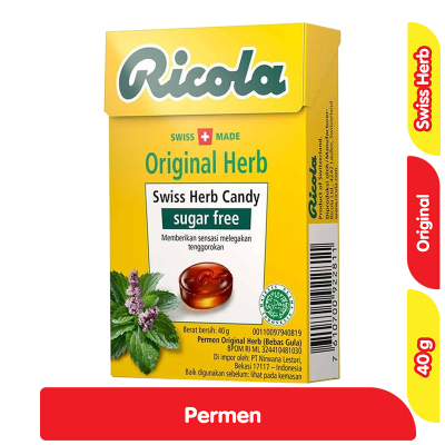 Promo Ricola Original Swiss Herb Permen Bebas Gula 40 g Alfamart