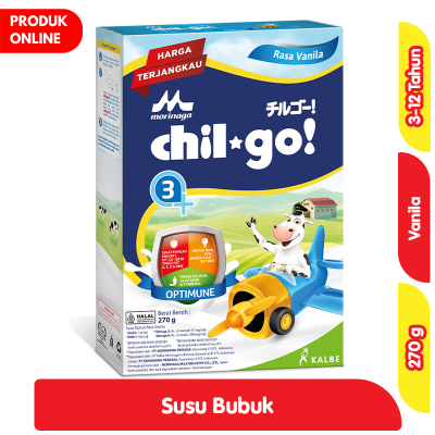 Promo Morinaga chil-go 3+ Susu Bubuk Pertumbuhan Anak 3 - 12 Tahun Vanila 270 g Alfamart