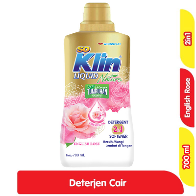 Promo So Klin Liquid Nature Deterjen Cair English Rose Botol 700 ml Alfamart