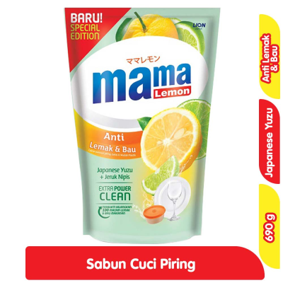 Promo Mama Lemon Sabun Cuci Piring Japanese Yuzu Jeruk Nipis Refill 690 g Alfamart