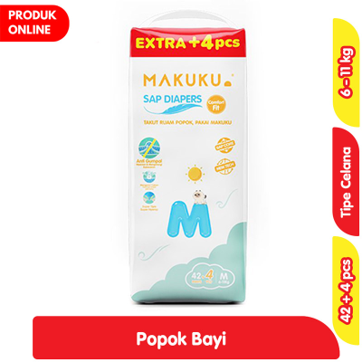 Promo Makuku SAP Comfort Fit Popok Celana Bayi Jumbo Pack M 42 + 4 pcs Alfamart