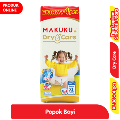 Promo Makuku Dry Care Popok Celana Bayi XL 36 + 4 pcs Alfamart