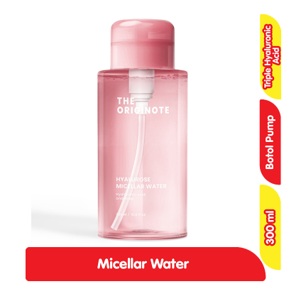 Promo The Originote Micellar Water Pembersih Makeup Hyalurose Pump 300 ml Alfamart
