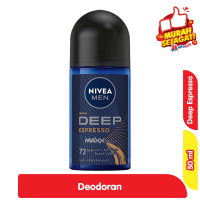 Promo Harga Nivea Men Deo Roll On Deep Black Charcoal Espresso 50 ml - Alfamart