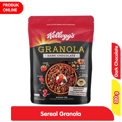 Promo Kellogg's Sereal Granola Dark Chocolate Pouch 220 g Alfamart
