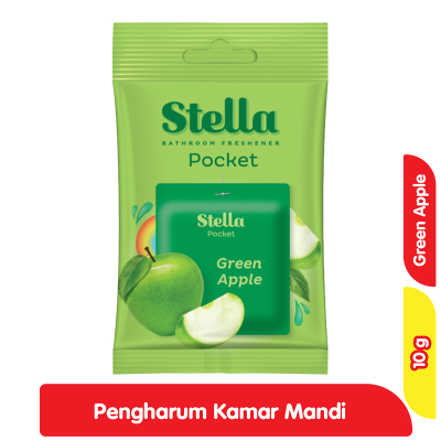 Promo Stella Pocket Pengharum Ruangan Kamar Mandi Gantung Green Apple 10 g Alfamart