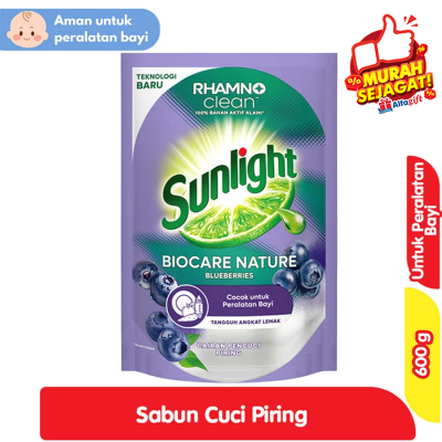 Promo Sunlight Biocare Nature Sabun Cuci Piring & Peralatan Bayi 600 g Alfamart