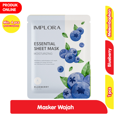 Promo Implora Masker Wajah Lembaran Blueberry Melembapkan 25 g Alfamart