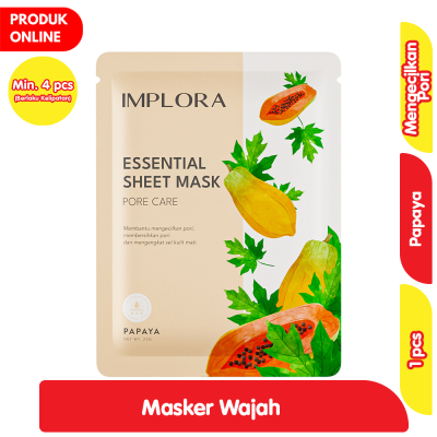 Promo Implora Masker Wajah Lembaran Papaya Mengecilkan Pori 25 g Alfamart