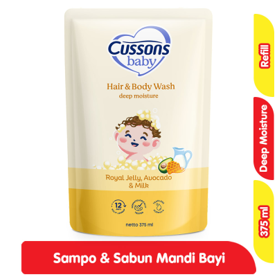 Promo Cussons Baby Deep Moisture Sampo & Sabun Mandi Bayi Refill 375 ml Alfamart