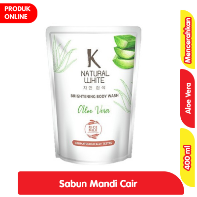 Promo K-Natural White Sabun Mandi Cair Aloe Vera Refill 400 ml Alfamart