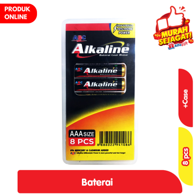Promo ABC Alkaline Baterai AAA Millenium Power LR-03 8 pcs + Case Alfamart