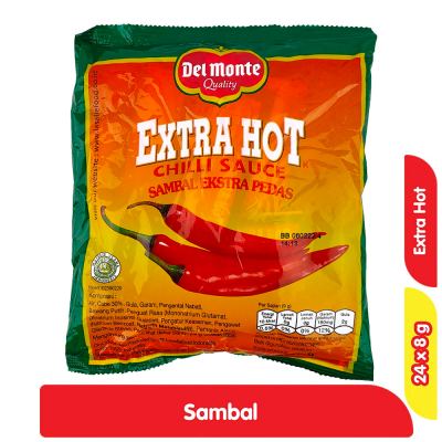 Promo Del Monte Sambal Ekstra Pedas 24 x 8 g Alfamart
