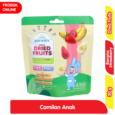 Pureats Snack Anak Buah Kering Pisang Stroberi 15 g
