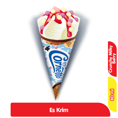 Promo Wall's Cornetto Es Krim Crunchy Milky Berry 80 ml Alfamart