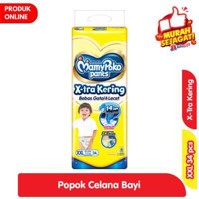 Promo MamyPoko X-tra Kering Popok Celana Bayi XXL 34 pcs Alfamart