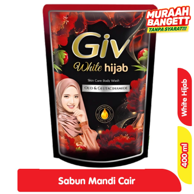 Promo Giv White Hijab Sabun Mandi Cair Oud & Glutacinamide 400 ml Alfamart