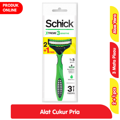 Promo Schick Xtreme 3 Men Alat Cukur Pria Disposible 2 + 1 pcs Alfamart