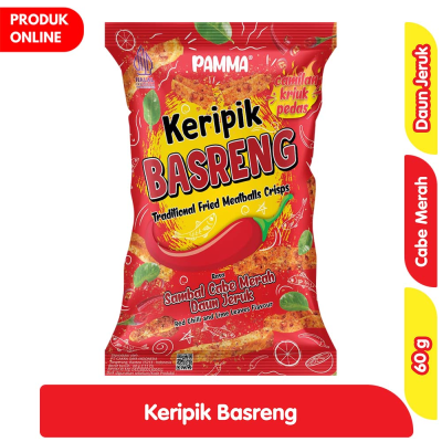 Promo Pamma Keripik Basreng Sambal Cabe Merah Daun Jeruk 60 g Alfamart