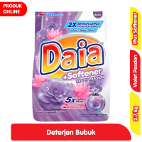 Promo Harga Daia Deterjen Bubuk + Softener Violet 2700 gr - Alfamart