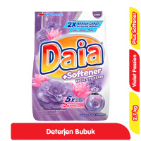 Promo Harga Daia Deterjen Bubuk + Softener Violet 2700 gr - Alfamart