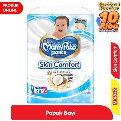 Promo MamyPoko Skin Comfort Popok Celana Bayi M 48 + 2 pcs Alfamart