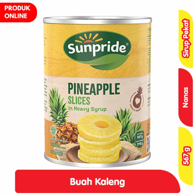 Sunpride Buah Nanas Irisan dalam Sirup Pekat Kaleng 567 g