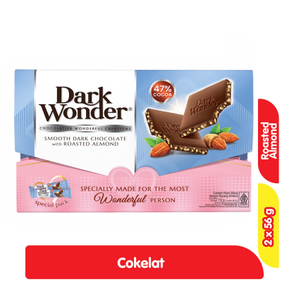 Promo Dark Wonder Smooth Cokelat Hitam Almond Panggang Spesial Pack 2 x 56 g Alfamart