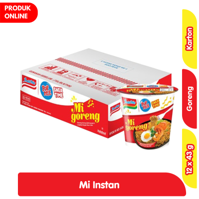 Promo Pop Mie Mi Instan Cup Goreng 12 x 43 g - Karton Alfamart