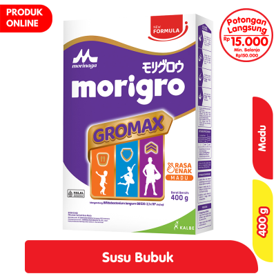 Promo Morinaga Morigro Gromax Susu Bubuk Pertumbuhan Anak 1-12 Tahun Madu 400 g Alfamart