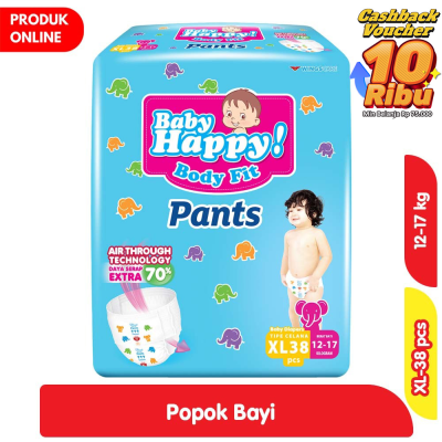 Promo Baby Happy Body Fit Popok Celana Bayi XL 38 pcs Alfamart