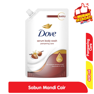 Promo Dove Pampering Care Sabun Mandi Cair Shea Butter & Vanila Refill 400 ml Alfamart