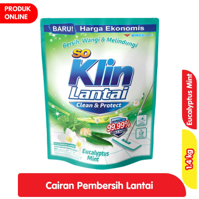 Promo So Klin Cairan Pembersih Lantai Eucalyptus Mint Refill 1.4 kg Alfamart