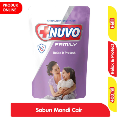 Promo Nuvo Family Sabun Mandi Cair Ungu Relax & Protect Refill 400 ml Alfamart