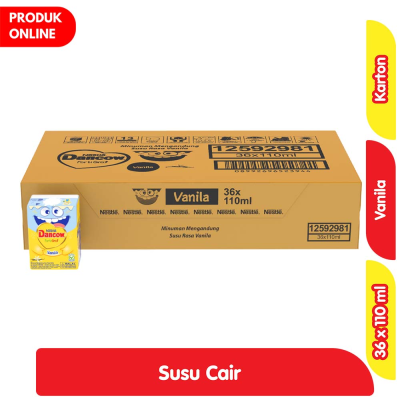 Promo Nestle Dancow FortiGro Rasa Vanila Susu Kotak UHT 36 x 110 ml - Karton Alfamart