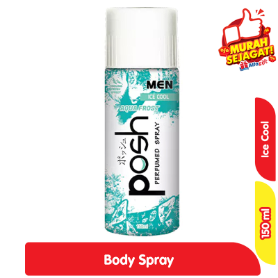 Promo Posh Men Perfumed Body Spray Pria Ice Cool Aqua Frost 150 ml Alfamart