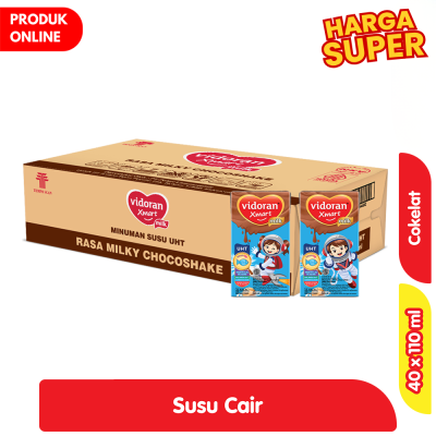 Promo Vidoran Xmart Kids Susu UHT Cokelat Kotak 40 x 110 ml - Karton Alfamart