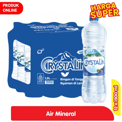 Promo Crystalin Air Mineral Botol Pack 12 x 1500 ml Alfamart