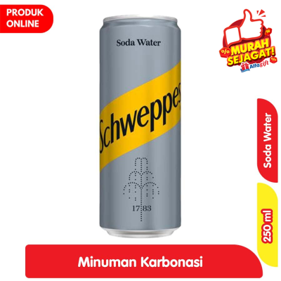 Promo Schweppes Minuman Karbonasi Air Soda Kaleng 250 ml Alfamart