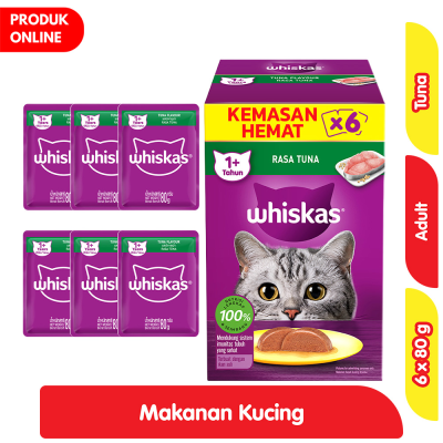 Promo Whiskas Makanan Kucing Basah Adult Tuna 6 x 80 g Alfamart
